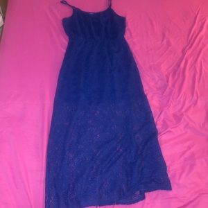 Blue Lace Maxi Dress.